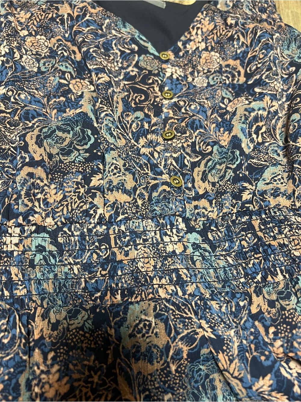 Sleeveless Navy Floral High-Low Dress - Picture 6 of 6